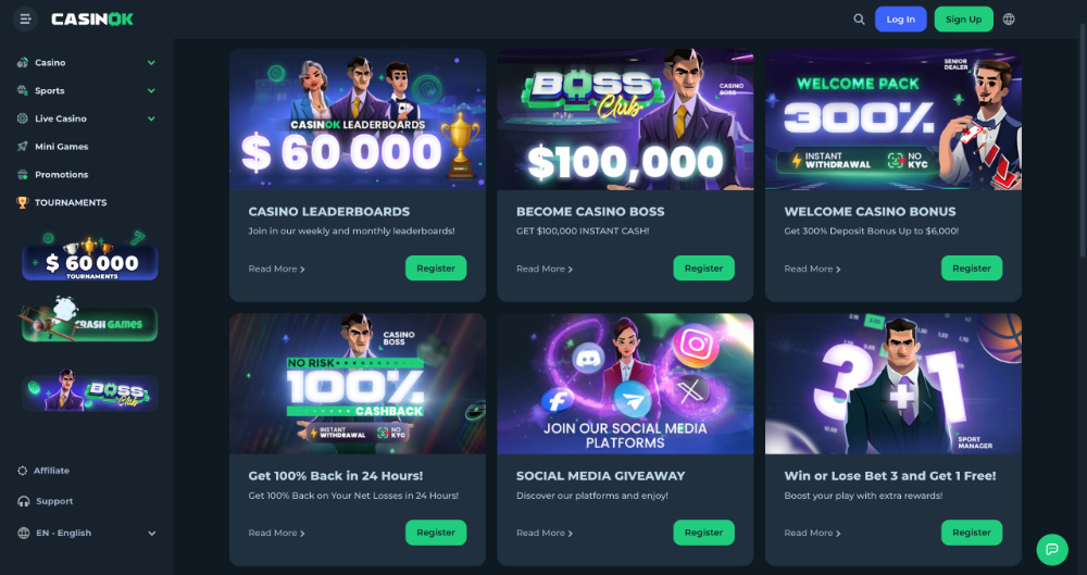 Lze získat v casinu CasinOK no deposit bonus?