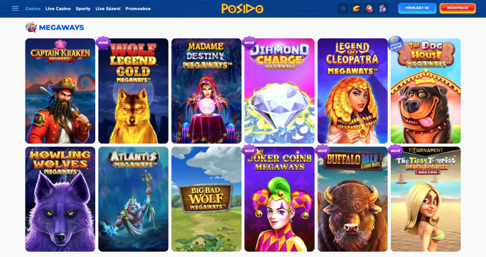 Megaways automaty v casinu Posido 