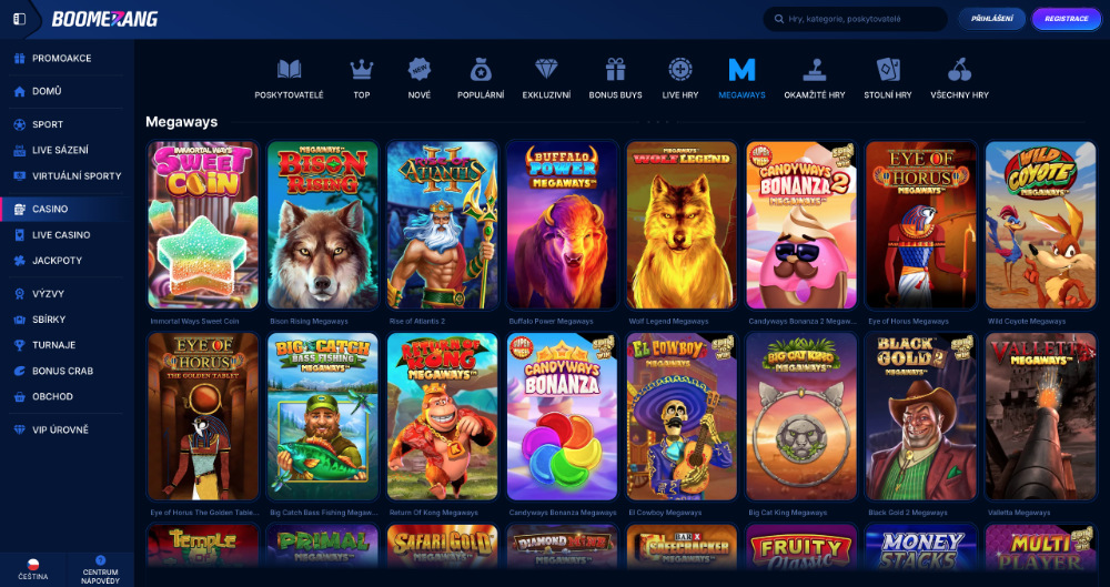 Megaways automaty v casinu Boomerang Bet úvodní
