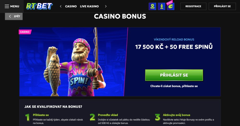 RTbet free spins [listopad 2025] úvodní