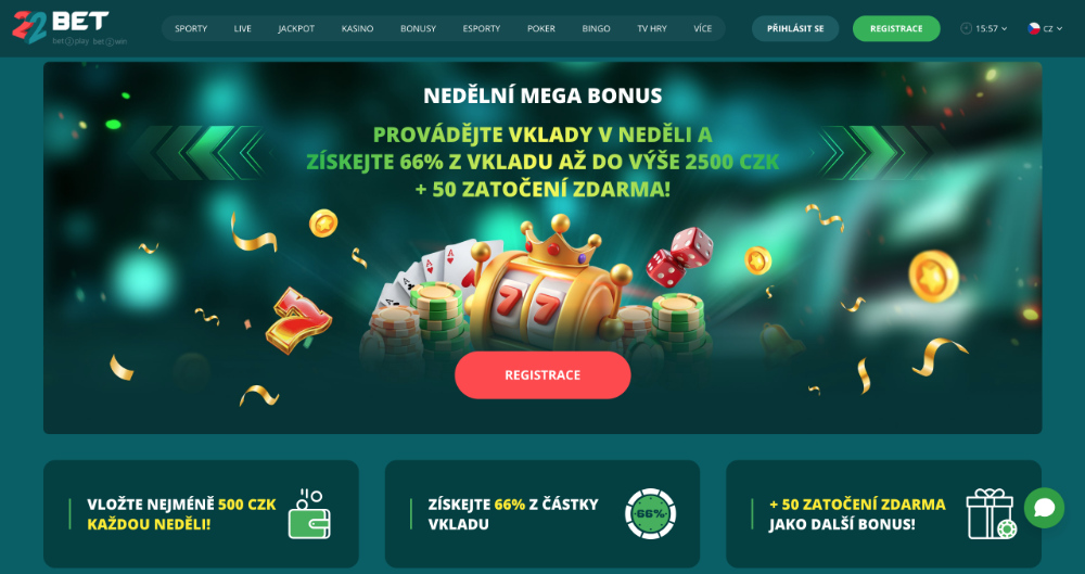 22BET free spins [listopad 2025] úvodní
