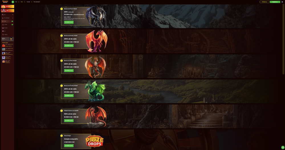Dragon Slots bonusy