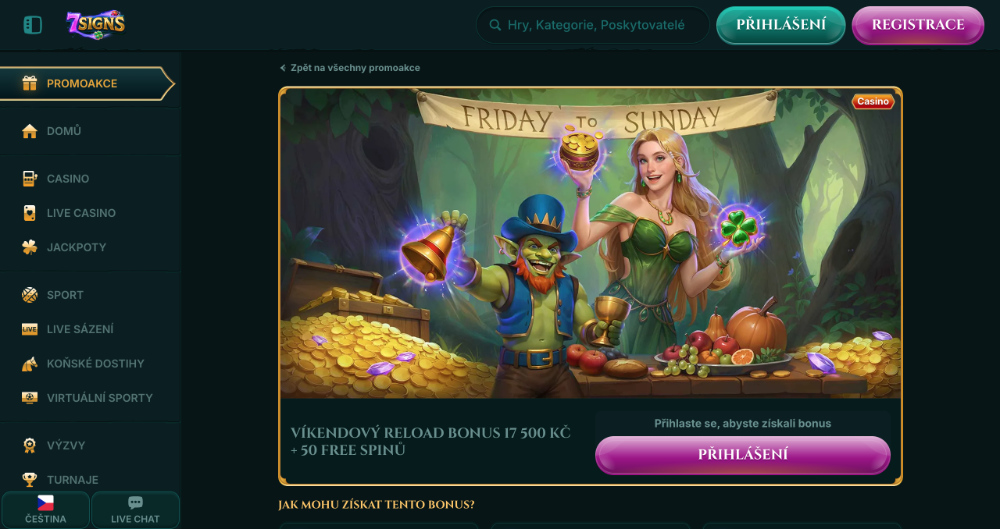 Listopadové free spiny v casinu 7Signs