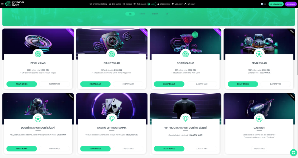 GranaWin bonusy [listopad 2025] úvodní