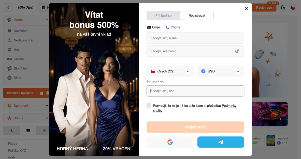 Win.Bet promo code úvodní