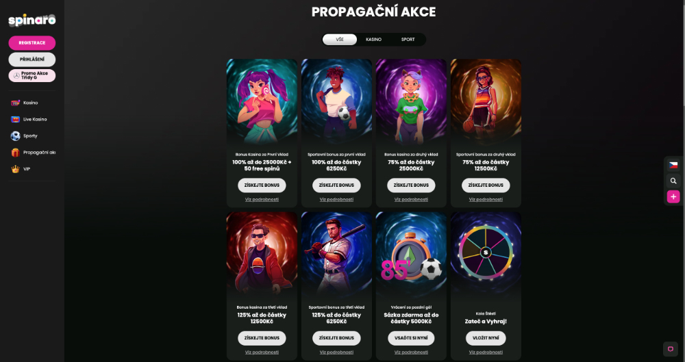 Spinaro bonusy [listopad 2025] úvodní