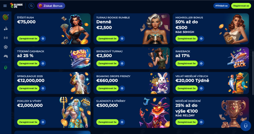 Billionairespin bonusy [listopad 2025] úvodní