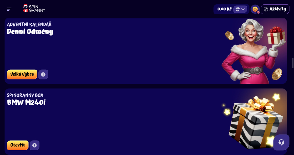 Užijte si Vánoce v casinu Spingranny bonusy, turnaje, adventní kalendář, tematické hry apod. úvodní