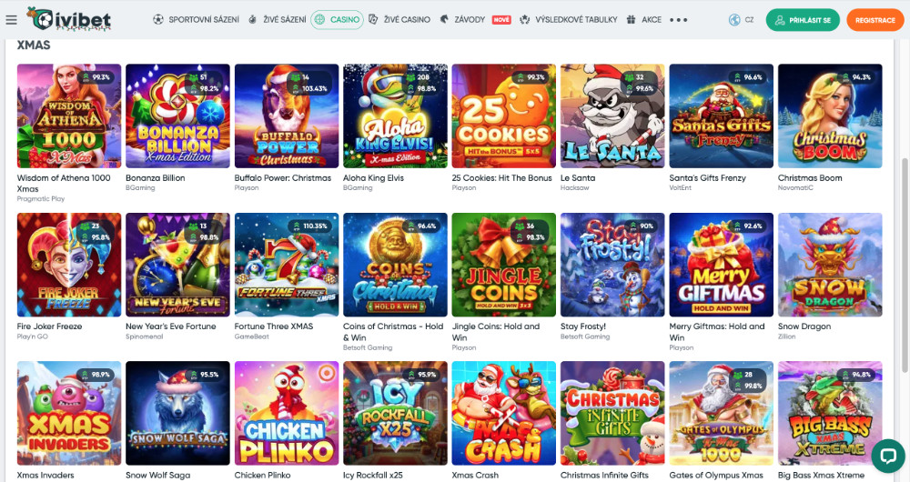 Užijte si Vánoce v casinu Ivibet bonusy, turnaje, adventní kalendář, tematické hry apod. úvodní