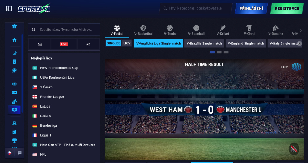 Rádi zkoušíte nové věci? Vsaďte si na virtuální sport v casinu Sportaza úvodní