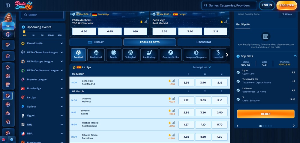 DudeSpin sázková kancelář úvod en