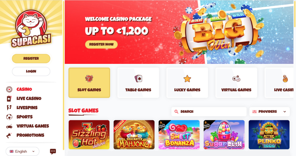 Supacasi casino úvodní