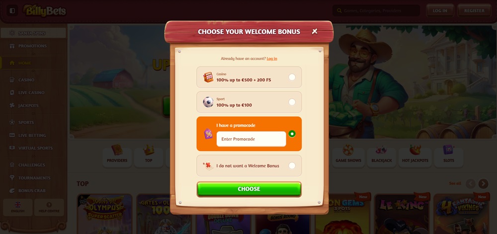 billybets promo code preview