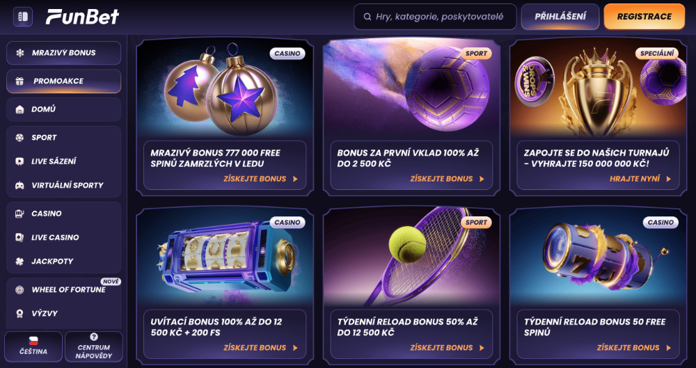 FunBet bonusy [prosinec 2025] úvodní
