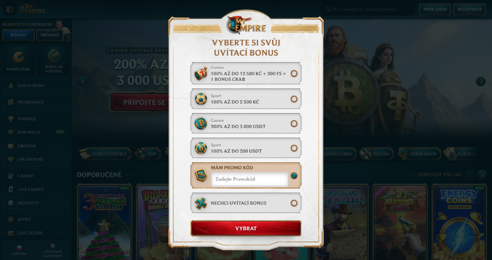 My Empire promo code úvodní