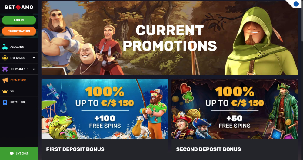 No deposit bonus v casinu Betamo