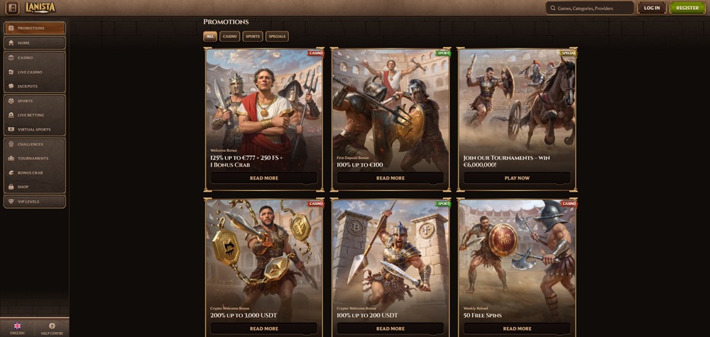 Lanista no deposit bonus úvod en