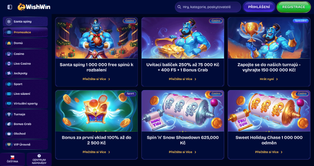 Prosincové bonusy v casinu WishWin