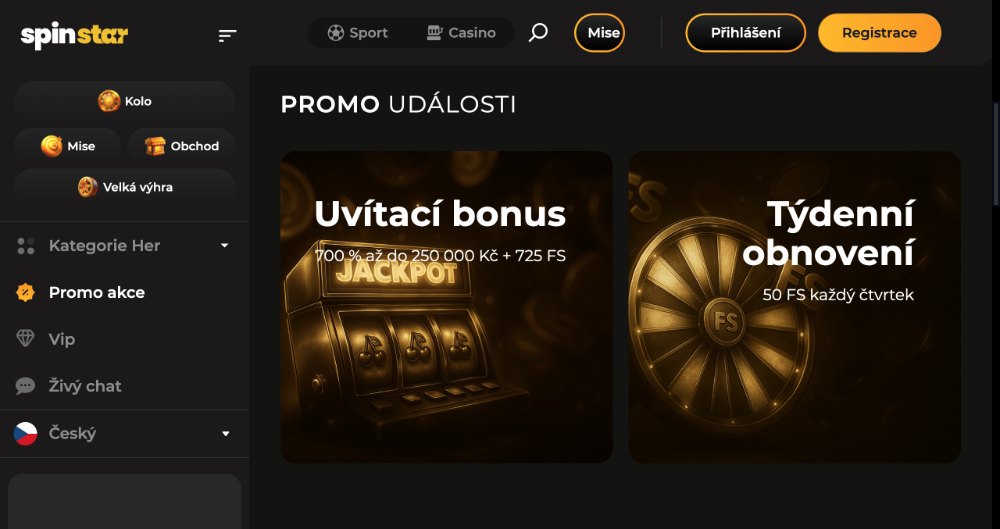 Spinstar.bet free spins [prosinec 2025] úvodní