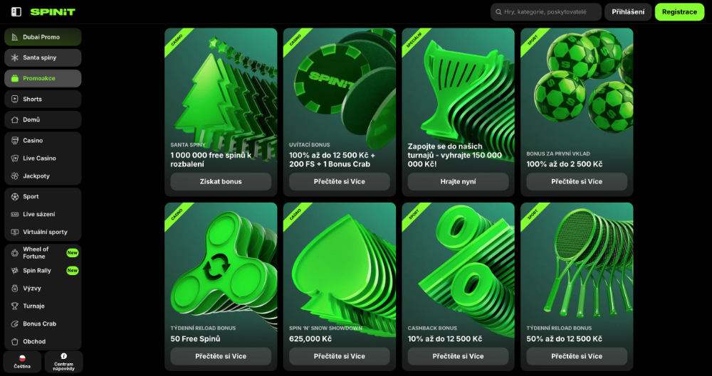 Prosincové bonusy v casinu Spinit