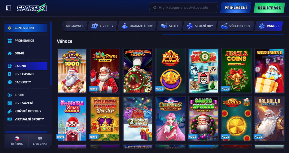 Užijte si Vánoce v casinu Sportaza
