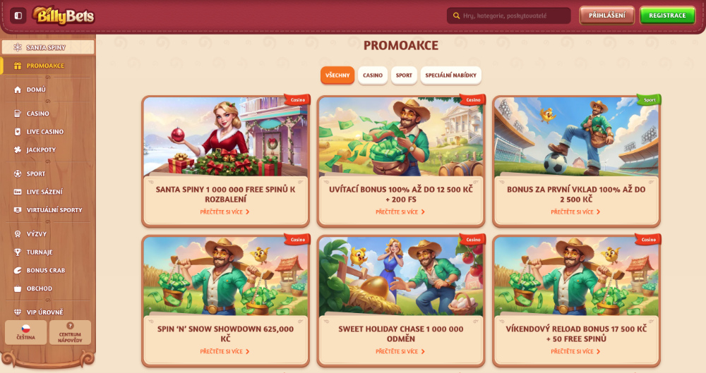 No deposit bonus v casinu BillyBets