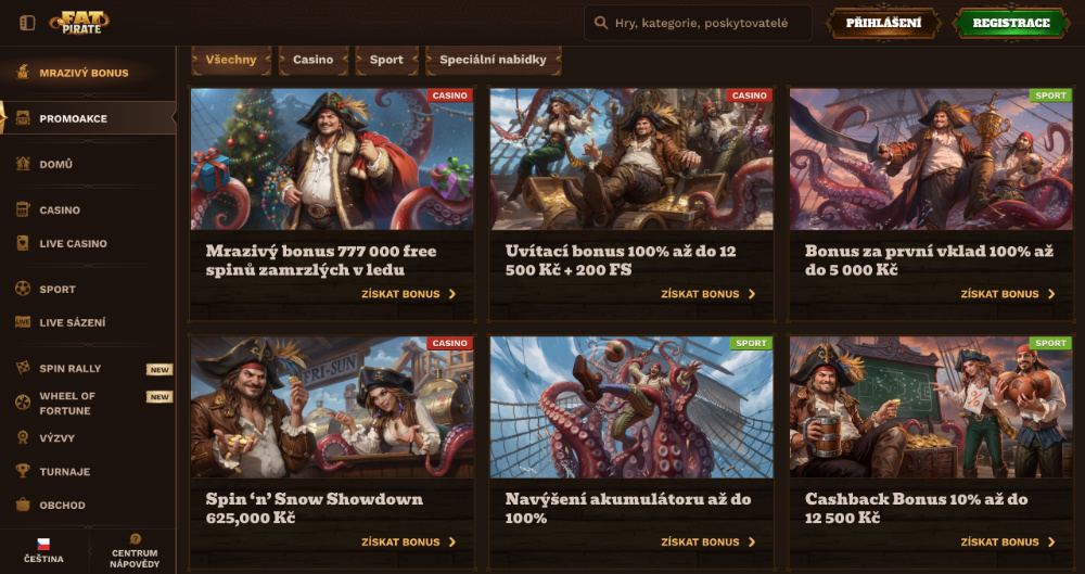 Prosincové bonusy v casinu FatPirate