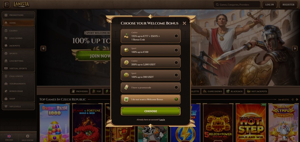 Lanista registrace úvod en