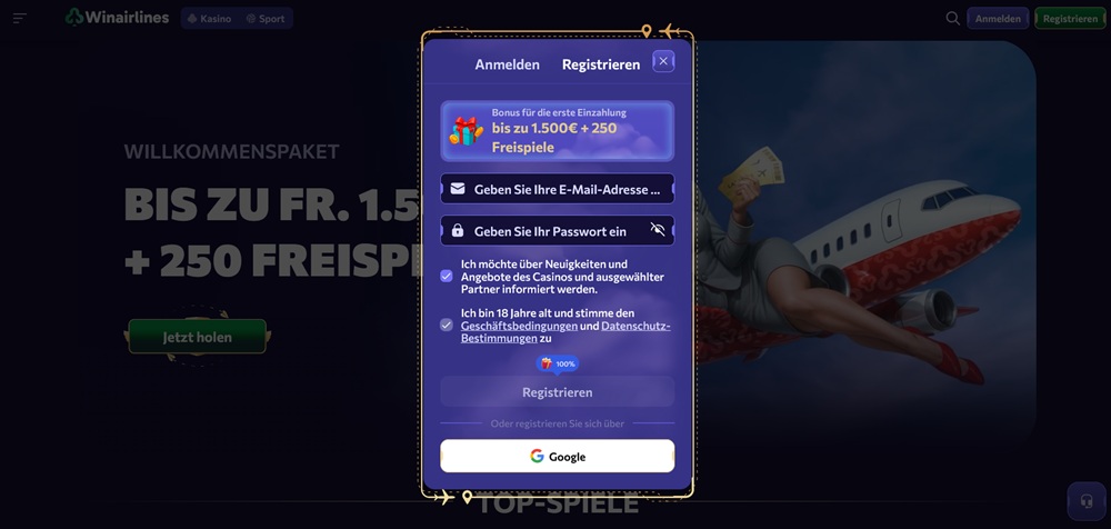 Winairlines promo code úvod de