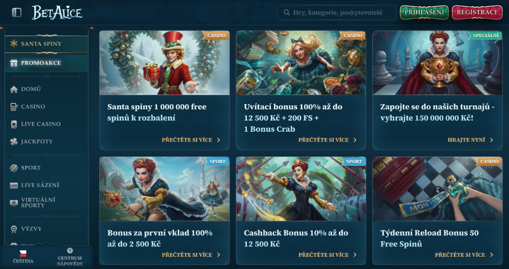Prosincové bonusy v casinu BetAlice