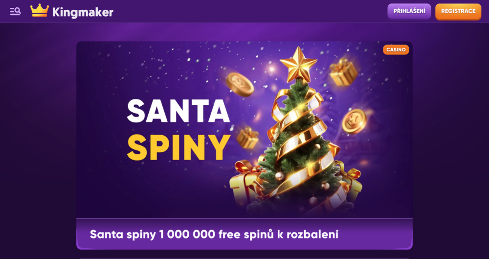 Prosincové bonusy v casinu Kingmaker
