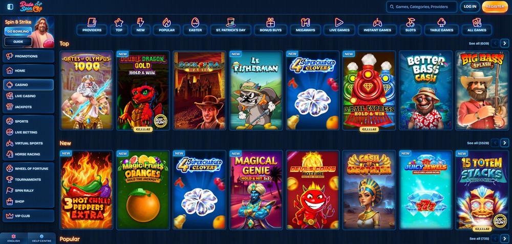 DudeSpin no deposit bonus úvod en