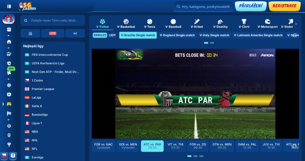 Rádi zkoušíte nové věci? Vsaďte si na virtuální sport v casinu SGcasino úvodní