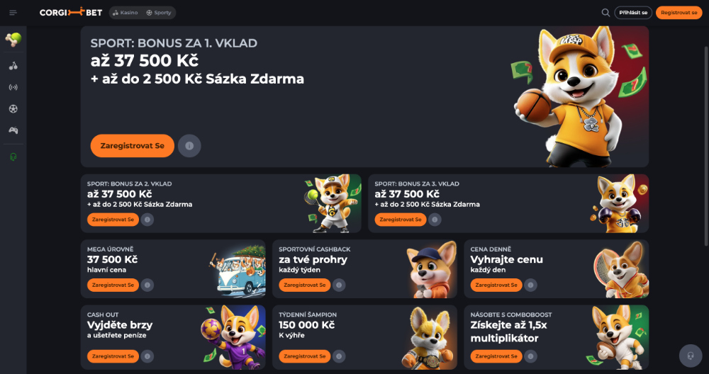 Corgibet bonusy [prosinec 2025]