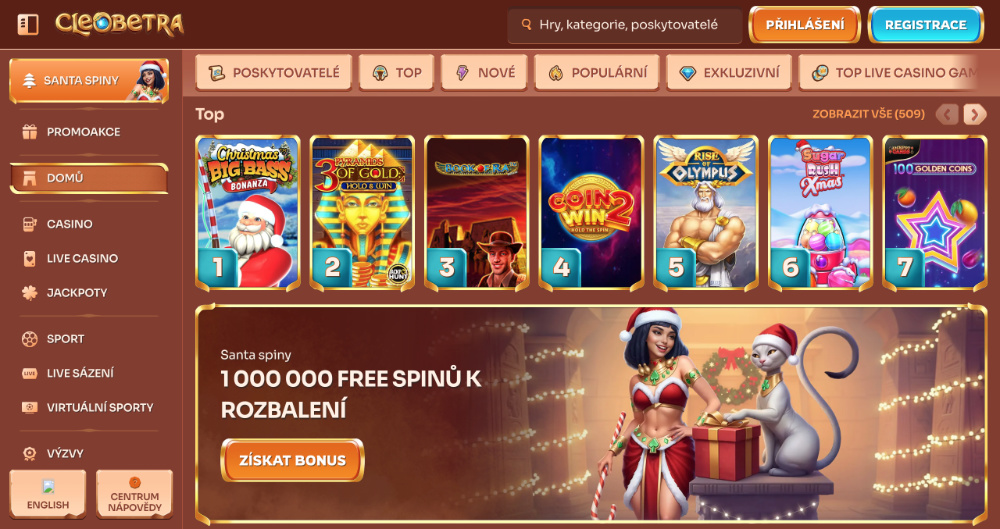 Užijte si Vánoce v casinu Cleobetra