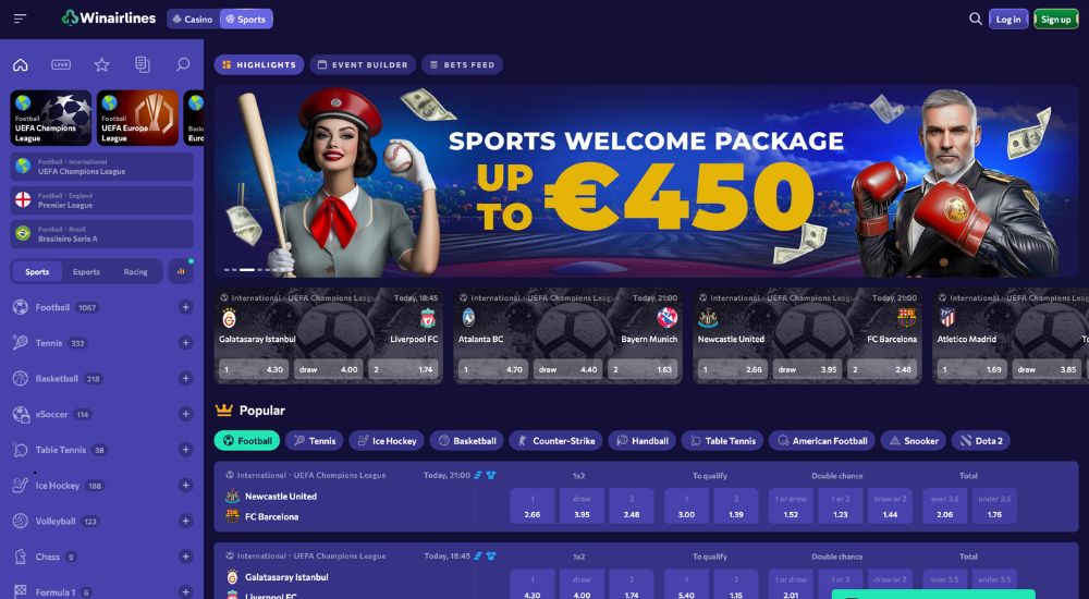 Winairlines sportsbook