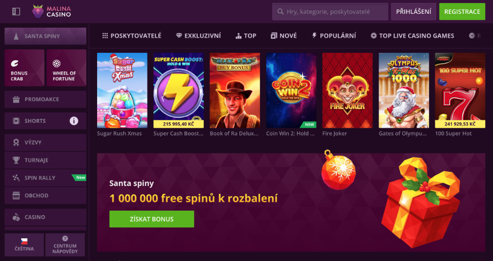 Užijte si Vánoce v Malina Casino