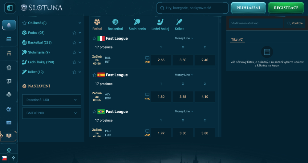 Rádi zkoušíte nové věci? Vsaďte si na virtuální sport v casinu Slotuna úvodní