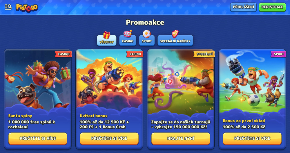 Prosincové bonusy v casinu Pistolo