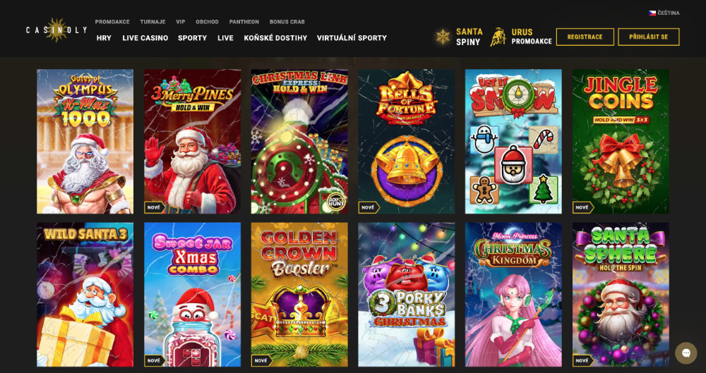 Užijte si Vánoce v casinu Casinoly bonusy, turnaje, adventní kalendář, tematické hry apod. úvodní