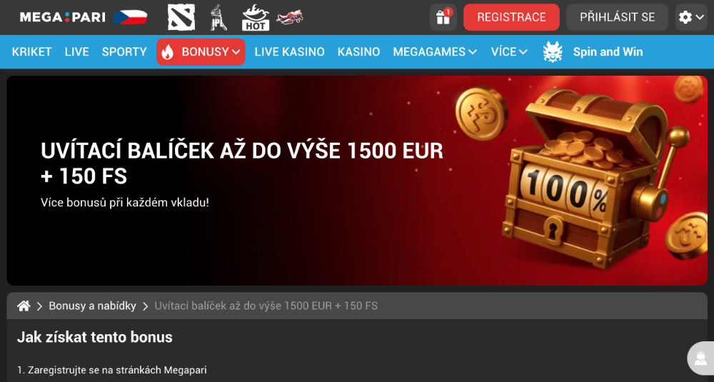 Prosincové free spiny v casinu Megapari