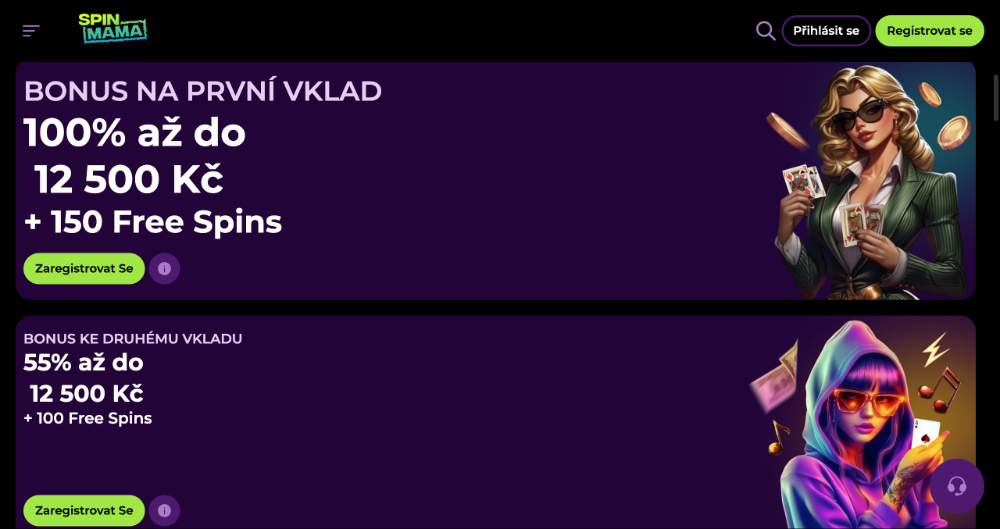 Spinmama free spins [prosinec 2025] úvodní