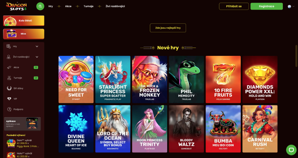 Užijte si Vánoce v casinu Dragon Slots bonusy, turnaje, adventní kalendář, tematické hry apod. úvodní