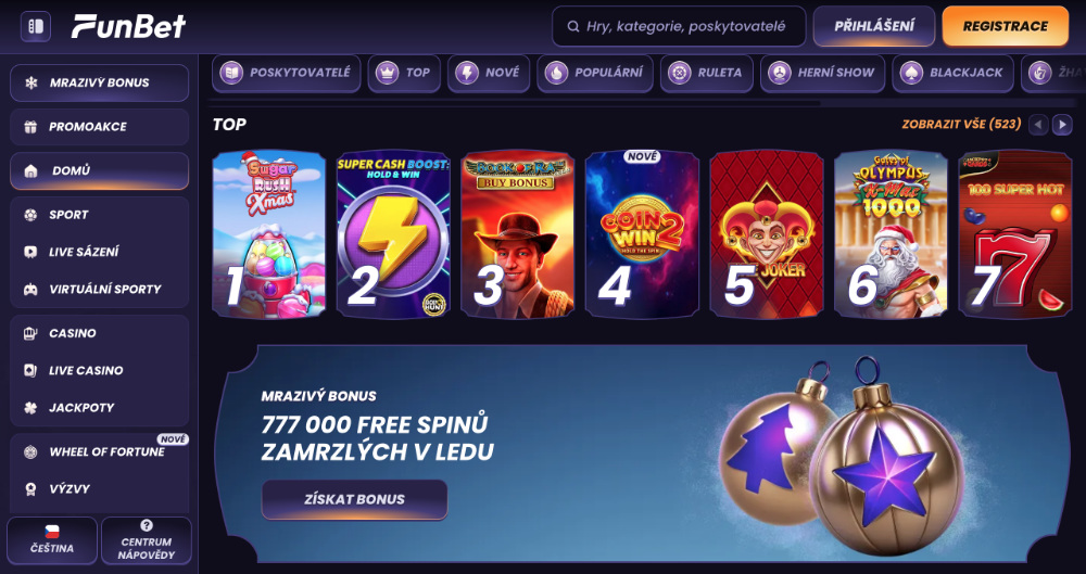 Užijte si Vánoce v casinu FunBet