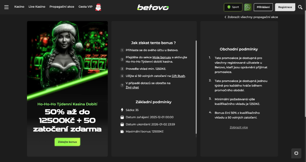 Betovo free spins [prosinec 2025] úvodní