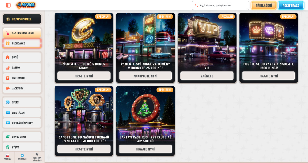 Prosincové bonusy v casinu Wyns