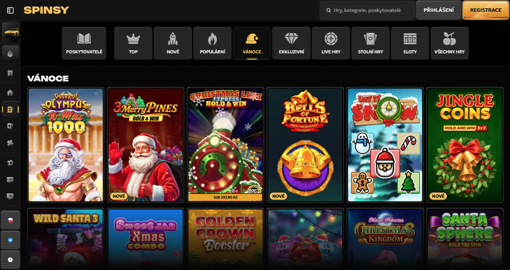 Užijte si Vánoce v casinu Spinsy bonusy, turnaje, adventní kalendář, tematické hry apod. úvodní