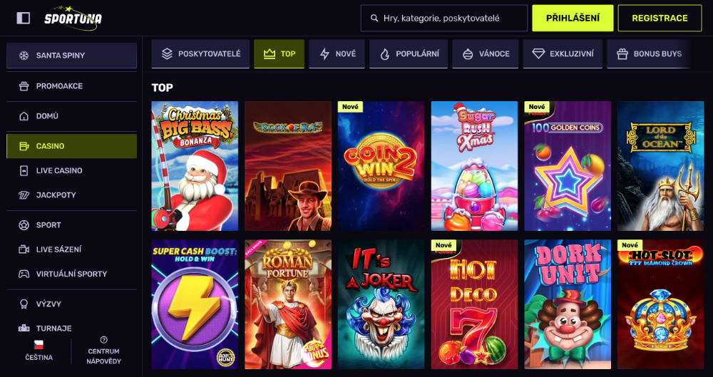 Užijte si Vánoce v casinu Sportuna bonusy, turnaje, adventní kalendář, tematické hry apod. úvodní