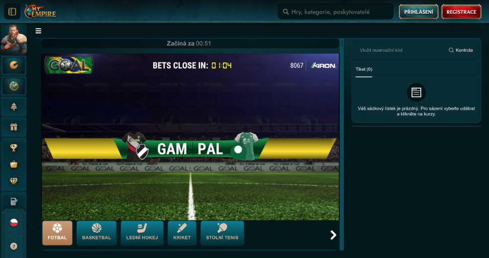 Rádi zkoušíte nové věci? Vsaďte si na virtuální sport v casinu My Empire úvodní