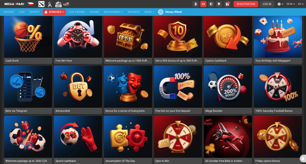 Lze získat v casinu Megapari no deposit bonus? úvodní